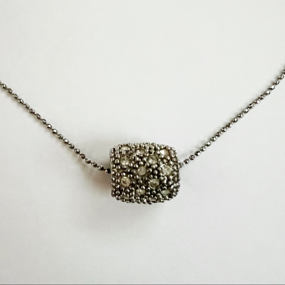 Dainty Necklace with Crystal Pendant - Picture 2 of 2